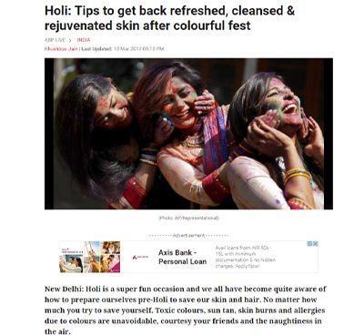 How to take care of Skin Post HOLI